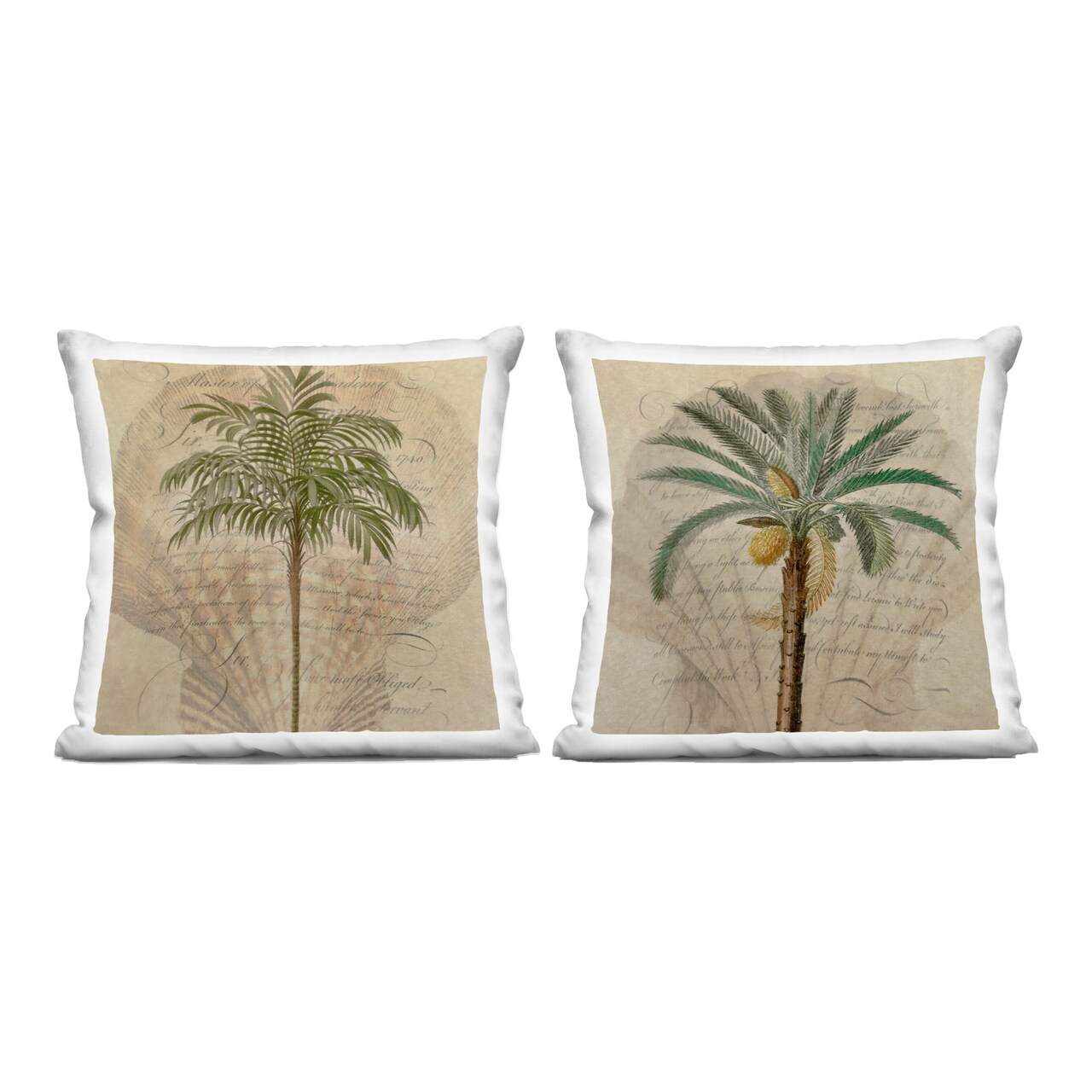 Stupell Industries Subdued Tropical Palms 2 Piece Decorative Printed Throw Pillow Set, design by Steve Hunziker, 18 x 7 x 18